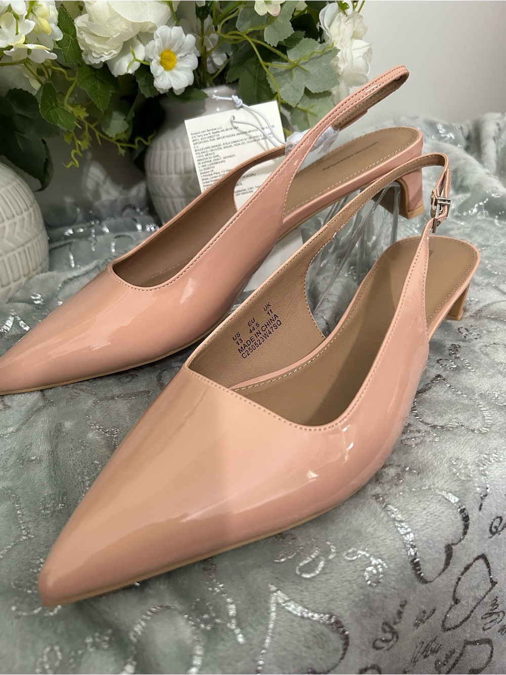 NWT A.Essentials, Blush, Size 13 Women’s Pointed Slingback Kitten Heel Pumps - Picture 8 of 8